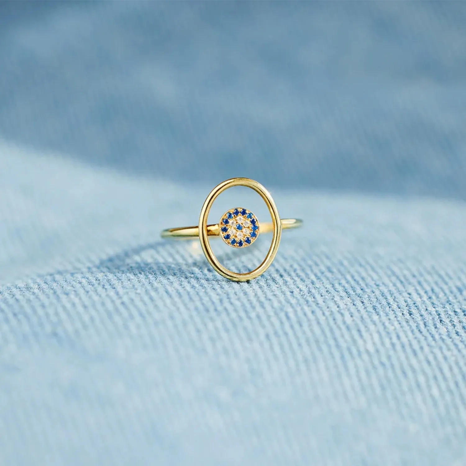 Hollow Evil Eye Ring