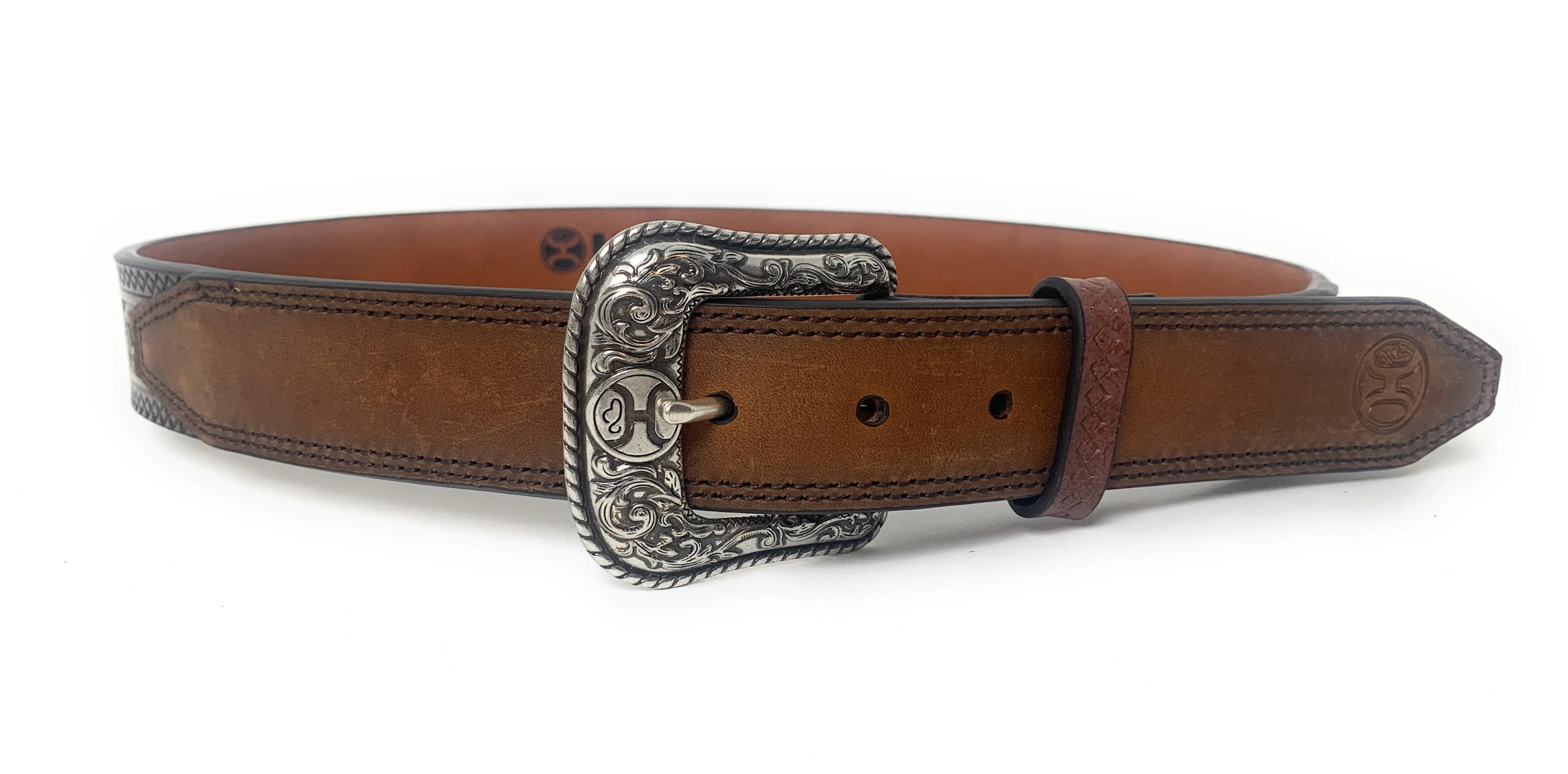 Hooey Men's Floral Tooling Western Belt - 2080BE3