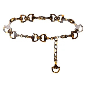 Horsebit Dark Tortoiseshell Belt