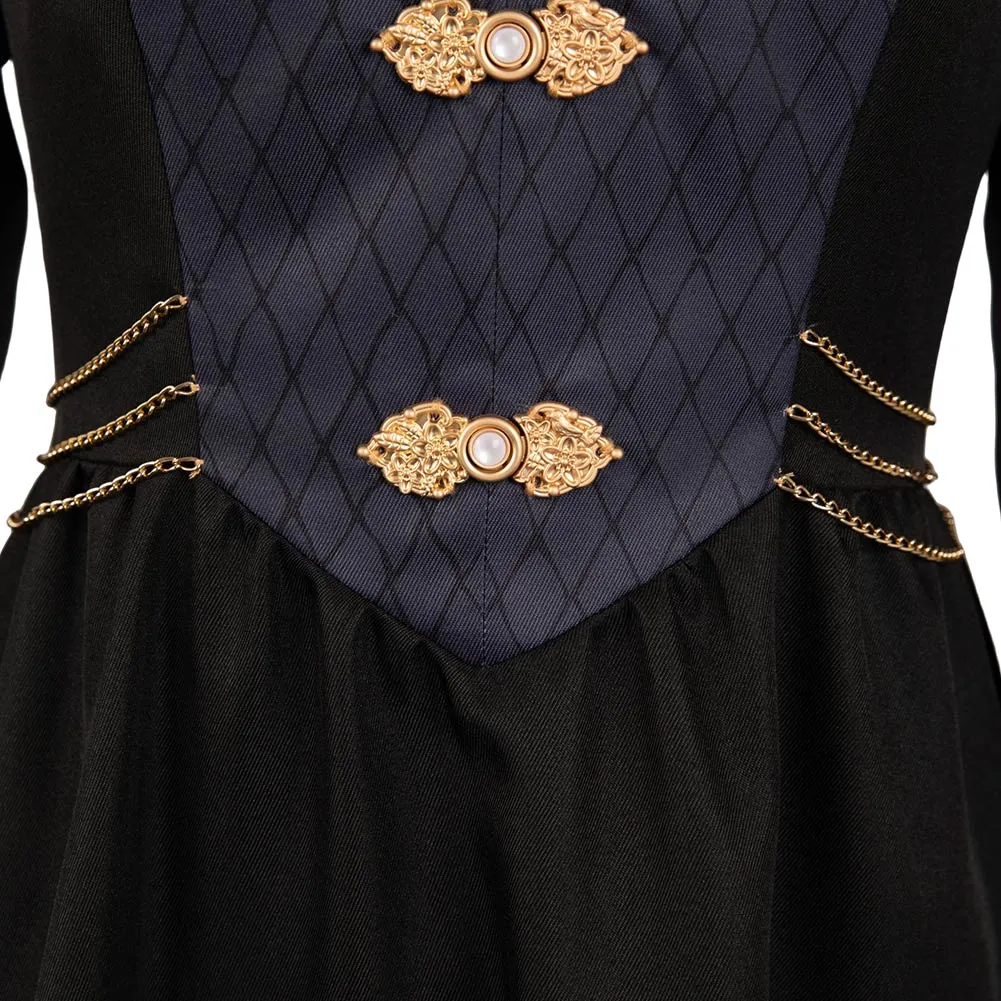 House of the Dragon Rhaenyra Targaryen Black High-Neck Dress Cosplay Costume Outfits