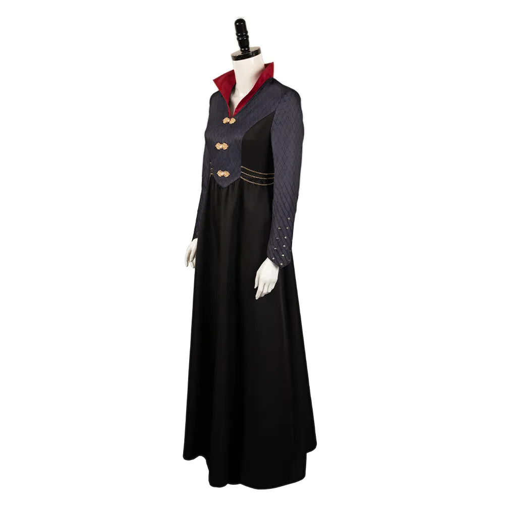 House of the Dragon Rhaenyra Targaryen Black High-Neck Dress Cosplay Costume Outfits