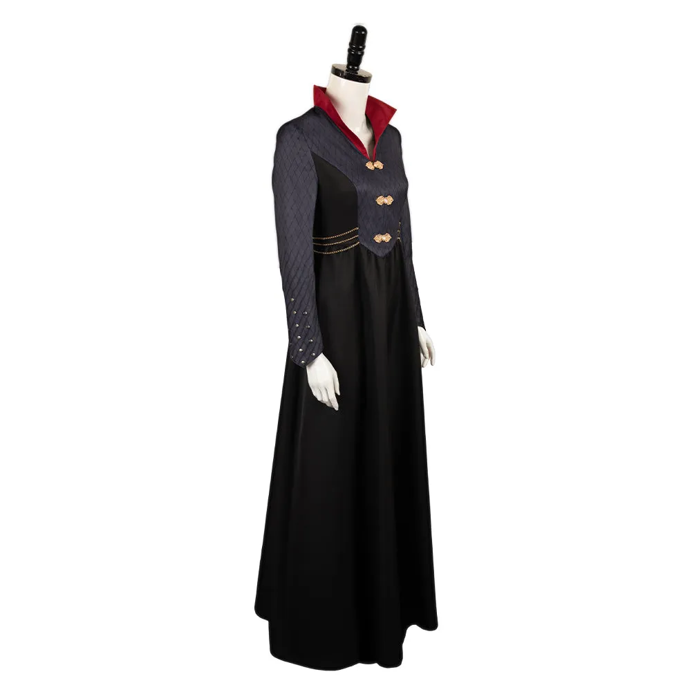 House of the Dragon Rhaenyra Targaryen Black High-Neck Dress Cosplay Costume Outfits