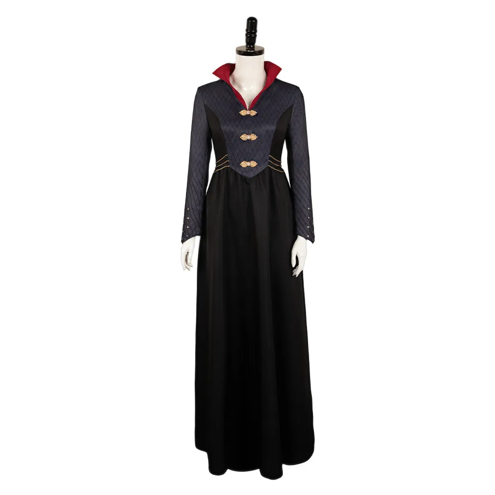 House of the Dragon Rhaenyra Targaryen Black High-Neck Dress Cosplay Costume Outfits