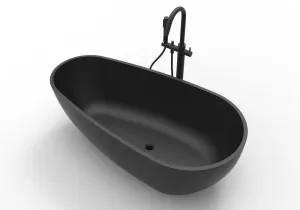Hugi Small Egg Shape Stone Bath - Black Series - 1460mm - B001