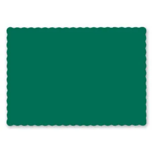 HUNTER GREEN PLACEMAT 9-1/2" X 13-1/2" SCALLOPED EDGE1000CT