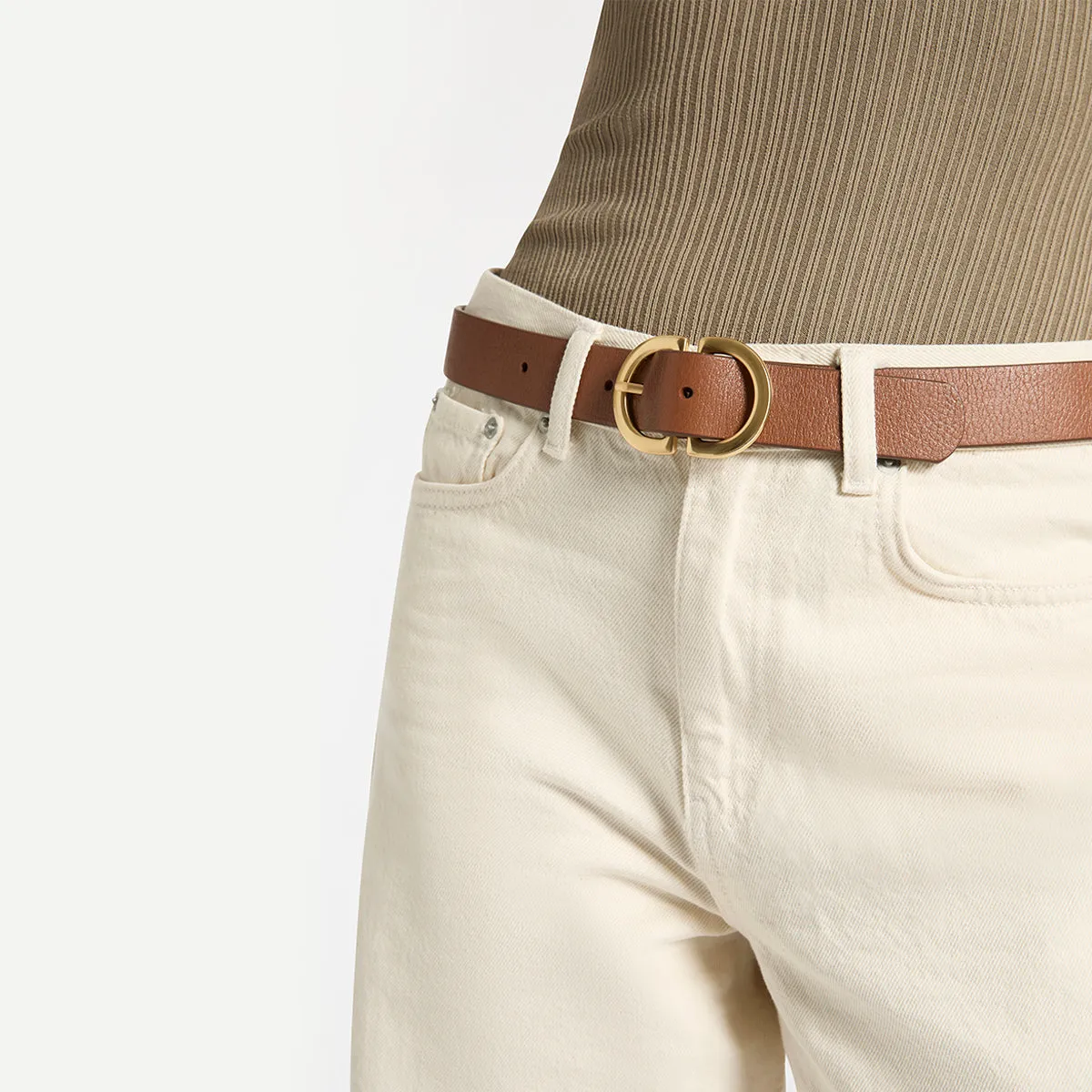 In Reverse Belt - Tan/Gold