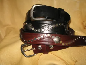 Indian Head & Buffalo Head Nickels Harness Leather Belt
