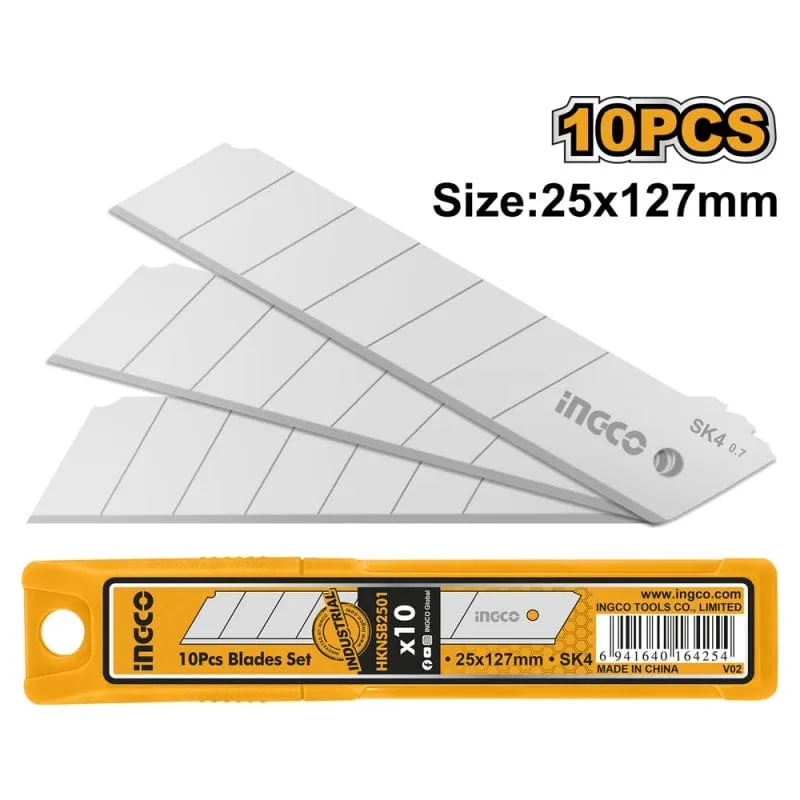 Ingco 10-Piece 25mm Knife Blade Set – HKNSB2501