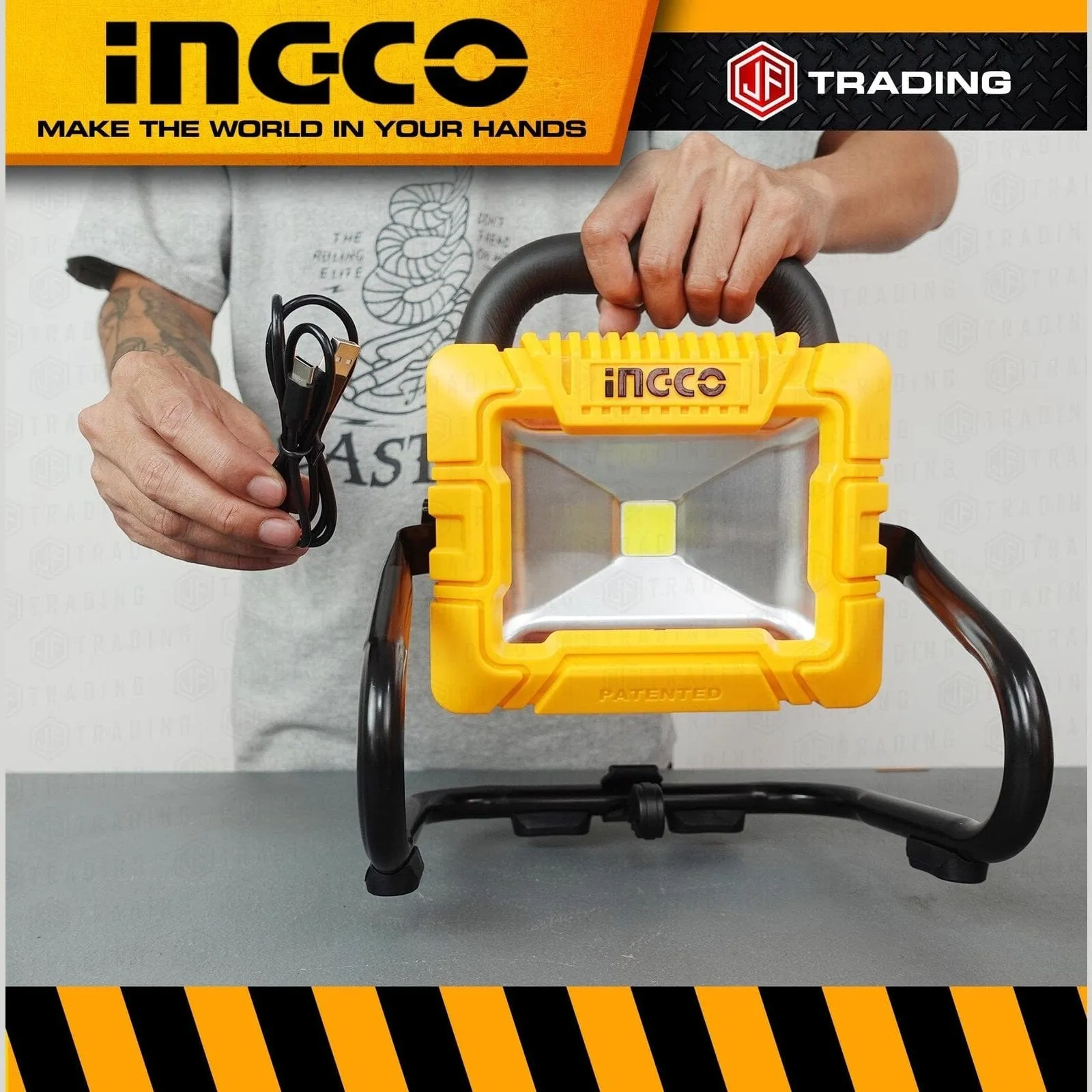Ingco 3.6V Lithium-Ion Portable Lamp with 900 Lumens & 5000mAh Battery – HRLF4415