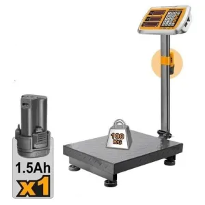 Ingco Cordless 100kg Lithium-Ion Scale with 12V 1.5Ah Battery – CES1302