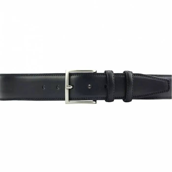 Italian Leather Dress Belt, Double Stitched, 1-1/4" wide