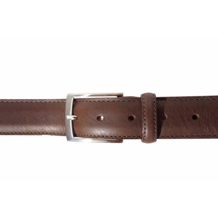 Italian Leather Dress Belt, Single Stitched, 1-1/4" wide