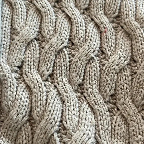 J. JILL long cable knit open cardigan button down sweater tan Size XL