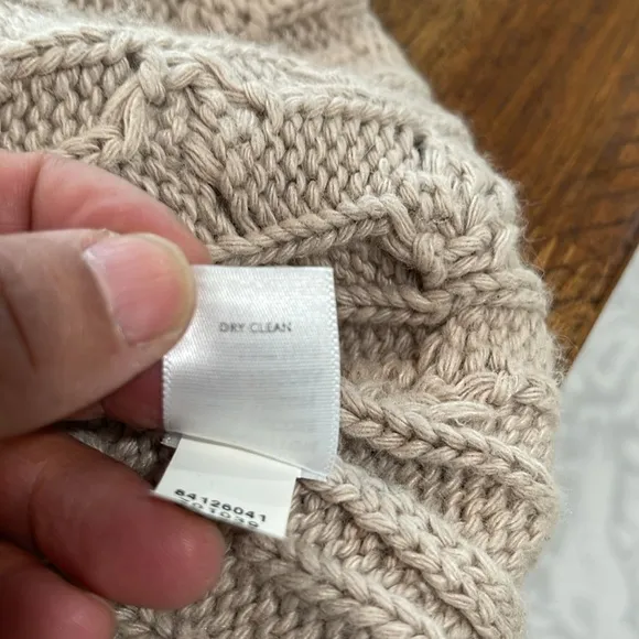 J. JILL long cable knit open cardigan button down sweater tan Size XL