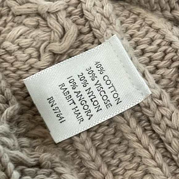 J. JILL long cable knit open cardigan button down sweater tan Size XL