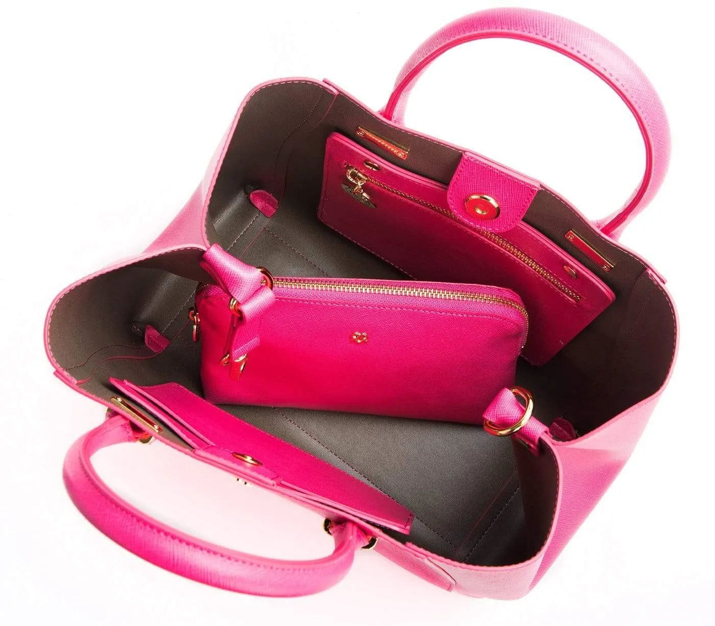 Jane Vegan Leather Handbag | Hot Pink