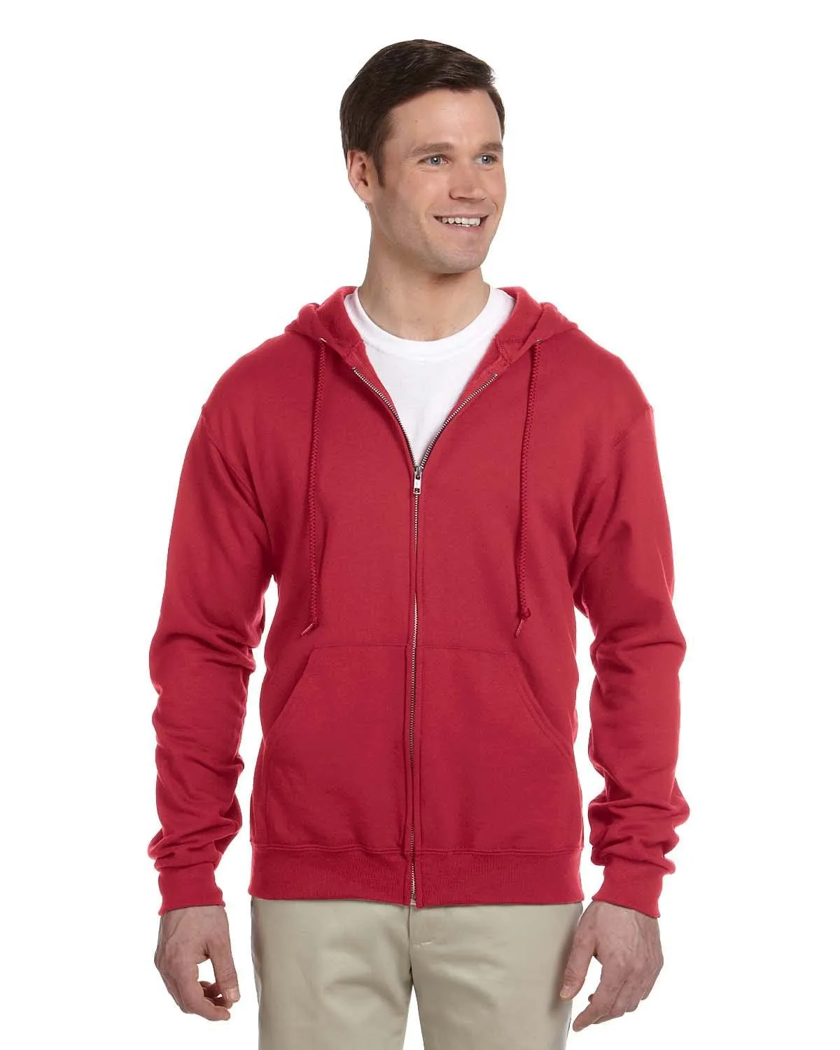 Jerzees Lightweight Full-Zip Hooded Sweatshirt | True Red