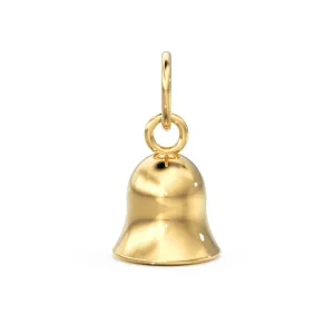 Jingle Bell Solid Gold Charm Pendant / 14k 18k Solid Gold Sleigh Bell / Diamond Charm / Bell Charm / Sale
