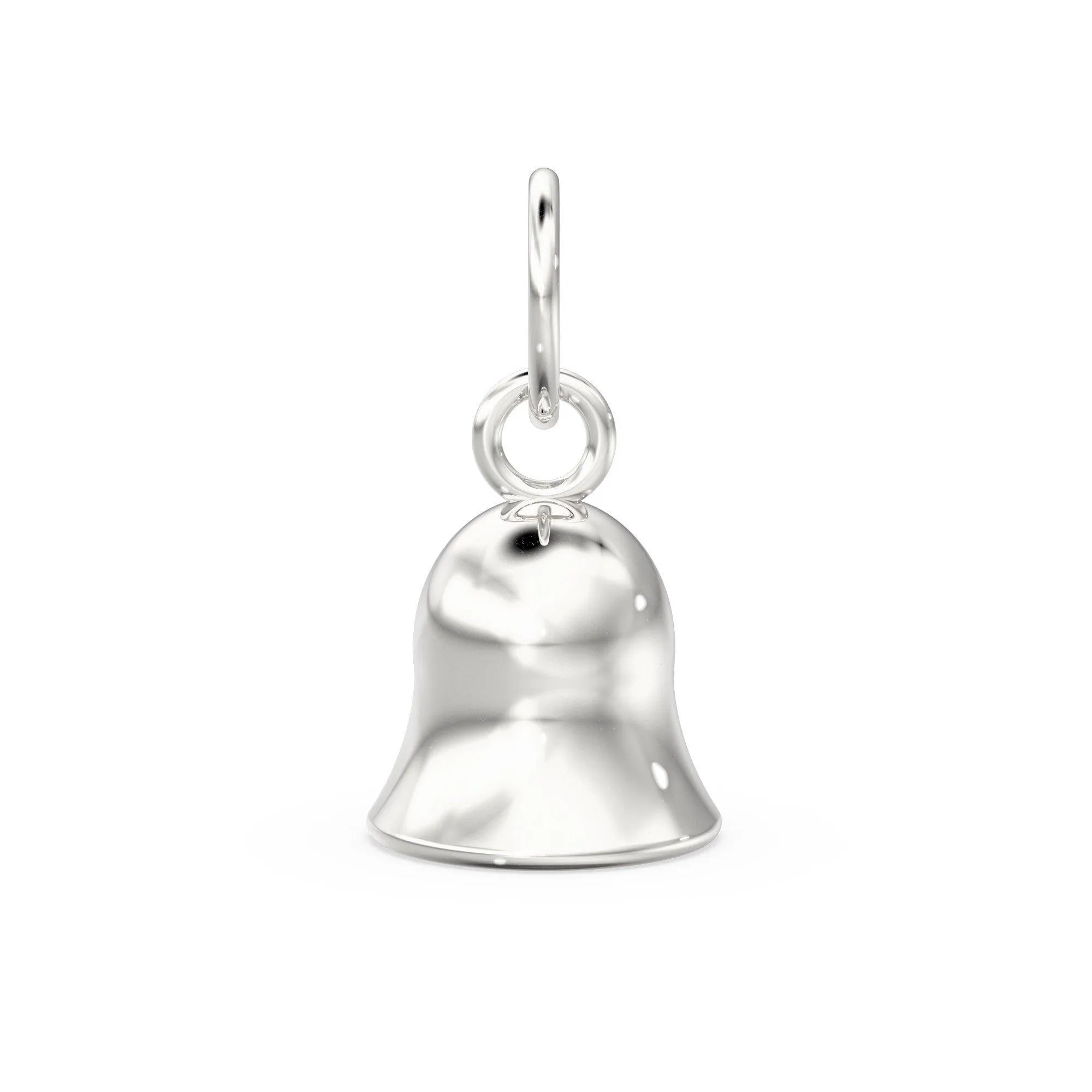 Jingle Bell Solid Gold Charm Pendant / 14k 18k Solid Gold Sleigh Bell / Diamond Charm / Bell Charm / Sale