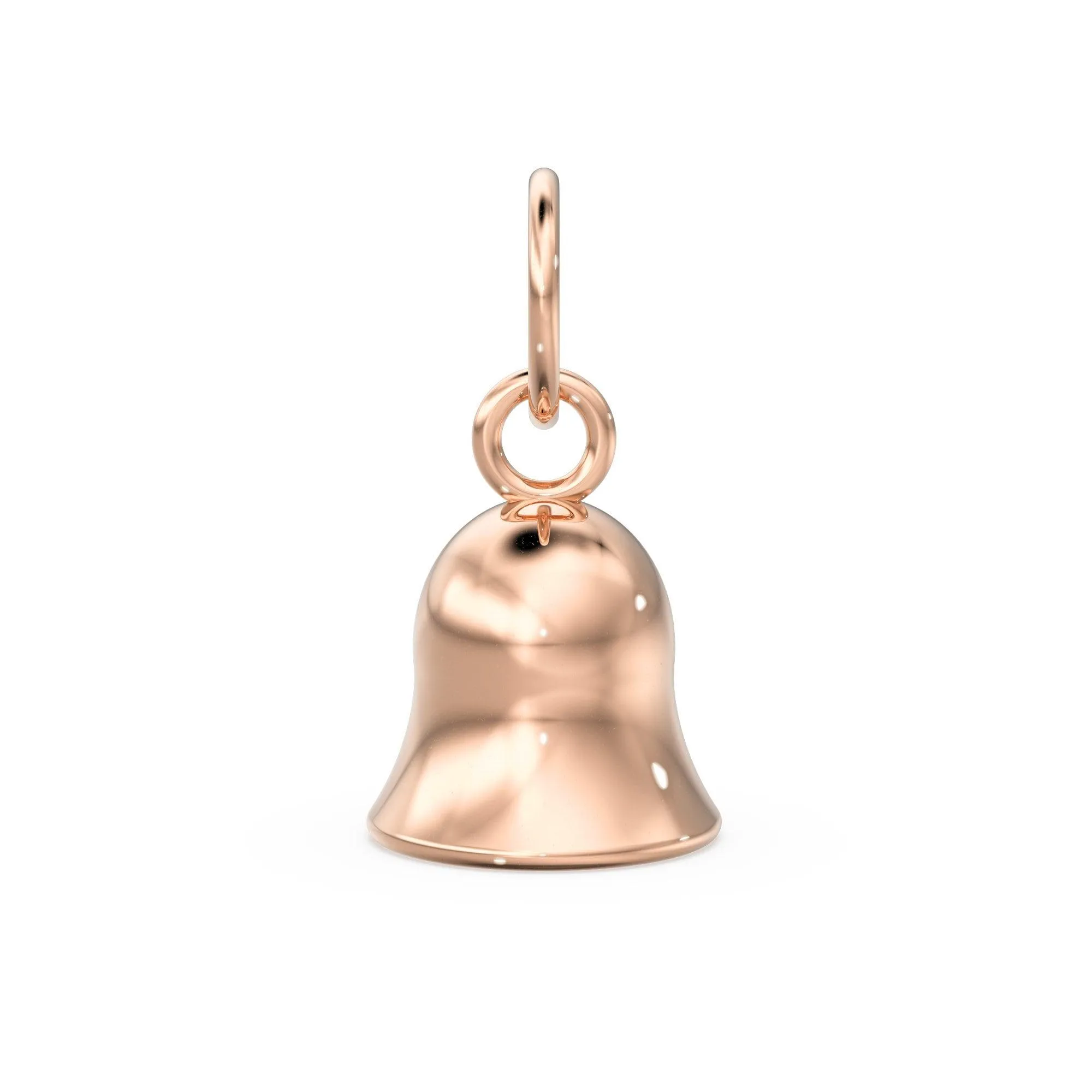 Jingle Bell Solid Gold Charm Pendant / 14k 18k Solid Gold Sleigh Bell / Diamond Charm / Bell Charm / Sale