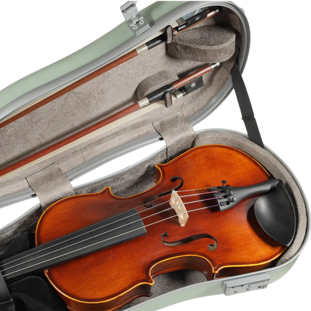 JML Carbon Fibre 1.5 Shaped Violin Case Garden Green 4/4