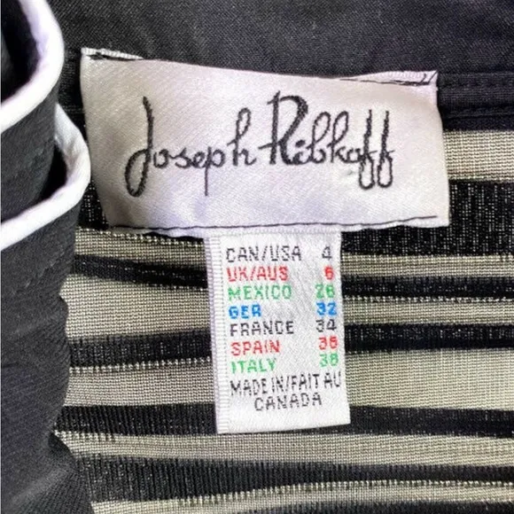 Joseph Ribkoff black and white striped stretchy dress 4