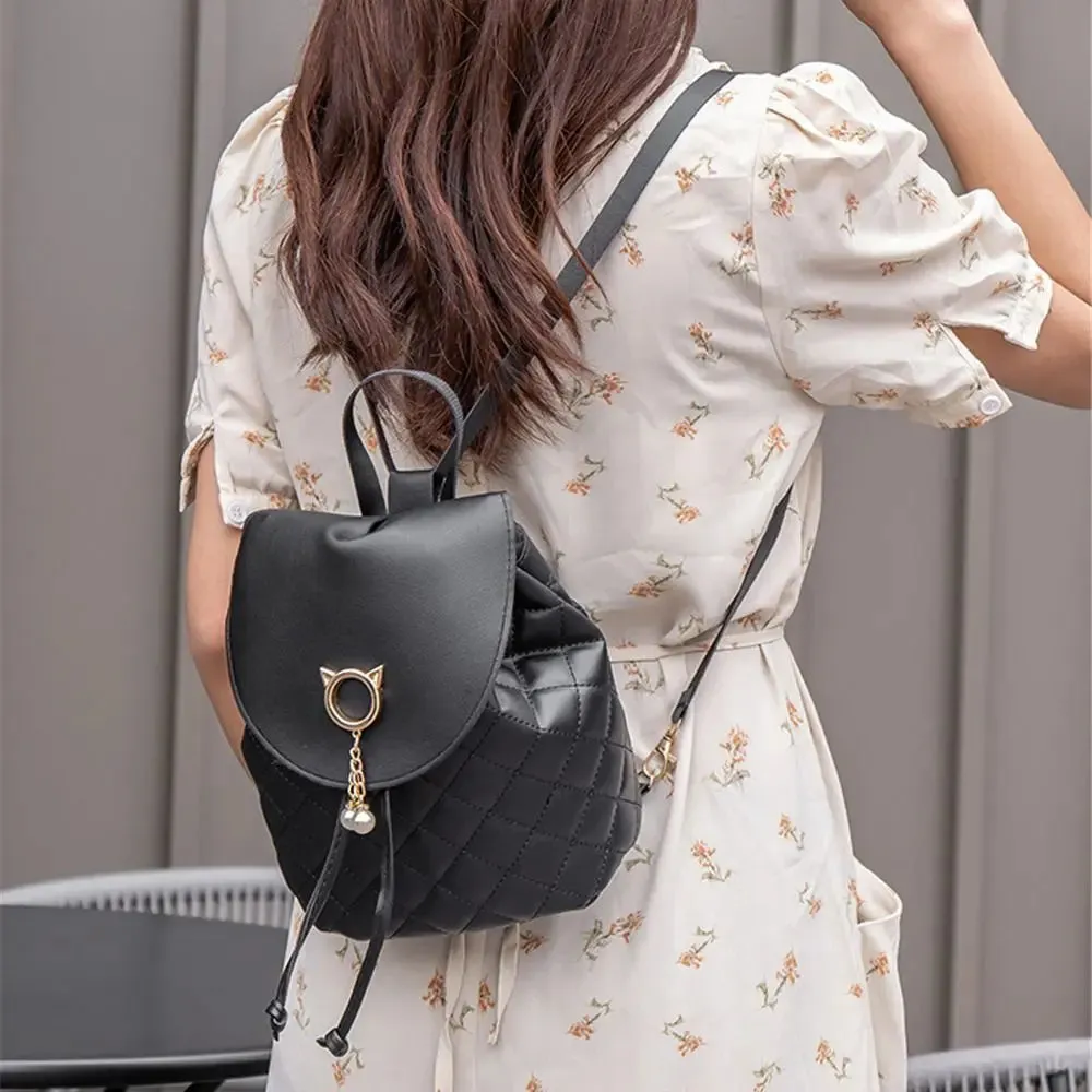Kawaii Mini Backpack 🐾✨ | Adorable PU Leather Drawstring Bag for Girls 🎒💖 | Cute Casual Bookbag for Students 🌈