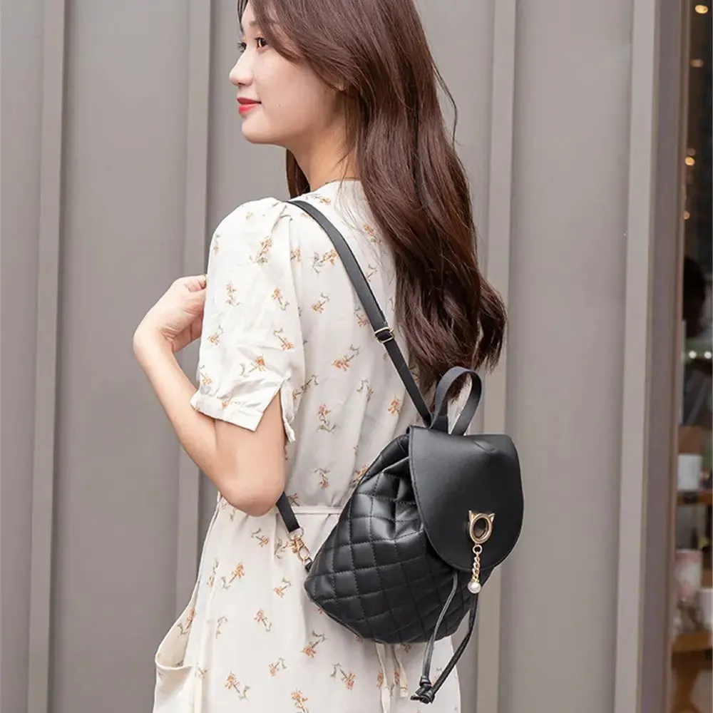 Kawaii Mini Backpack 🐾✨ | Adorable PU Leather Drawstring Bag for Girls 🎒💖 | Cute Casual Bookbag for Students 🌈