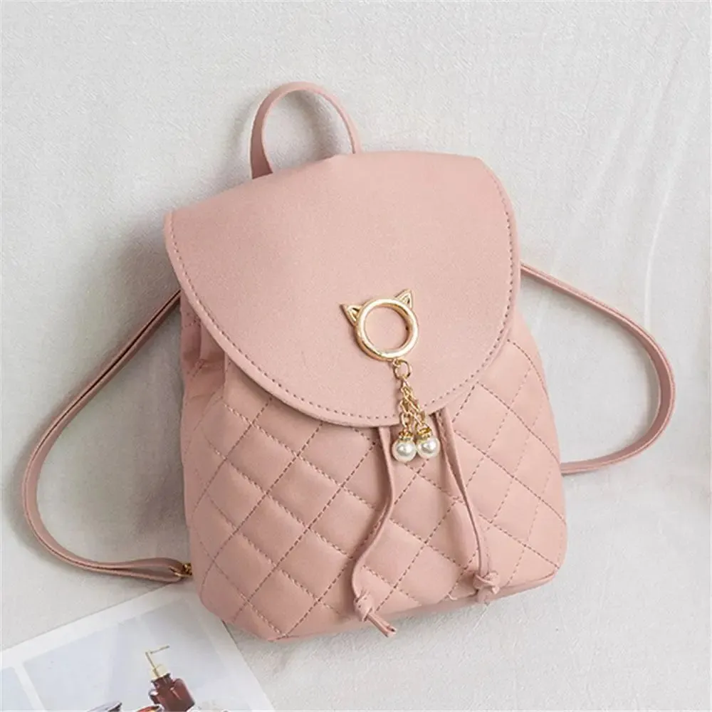 Kawaii Mini Backpack 🐾✨ | Adorable PU Leather Drawstring Bag for Girls 🎒💖 | Cute Casual Bookbag for Students 🌈