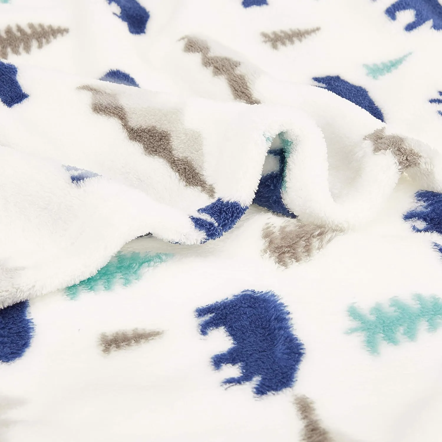 Kids Bear Buddies Patterned Throw Blanket with Stuffed Animal Bear