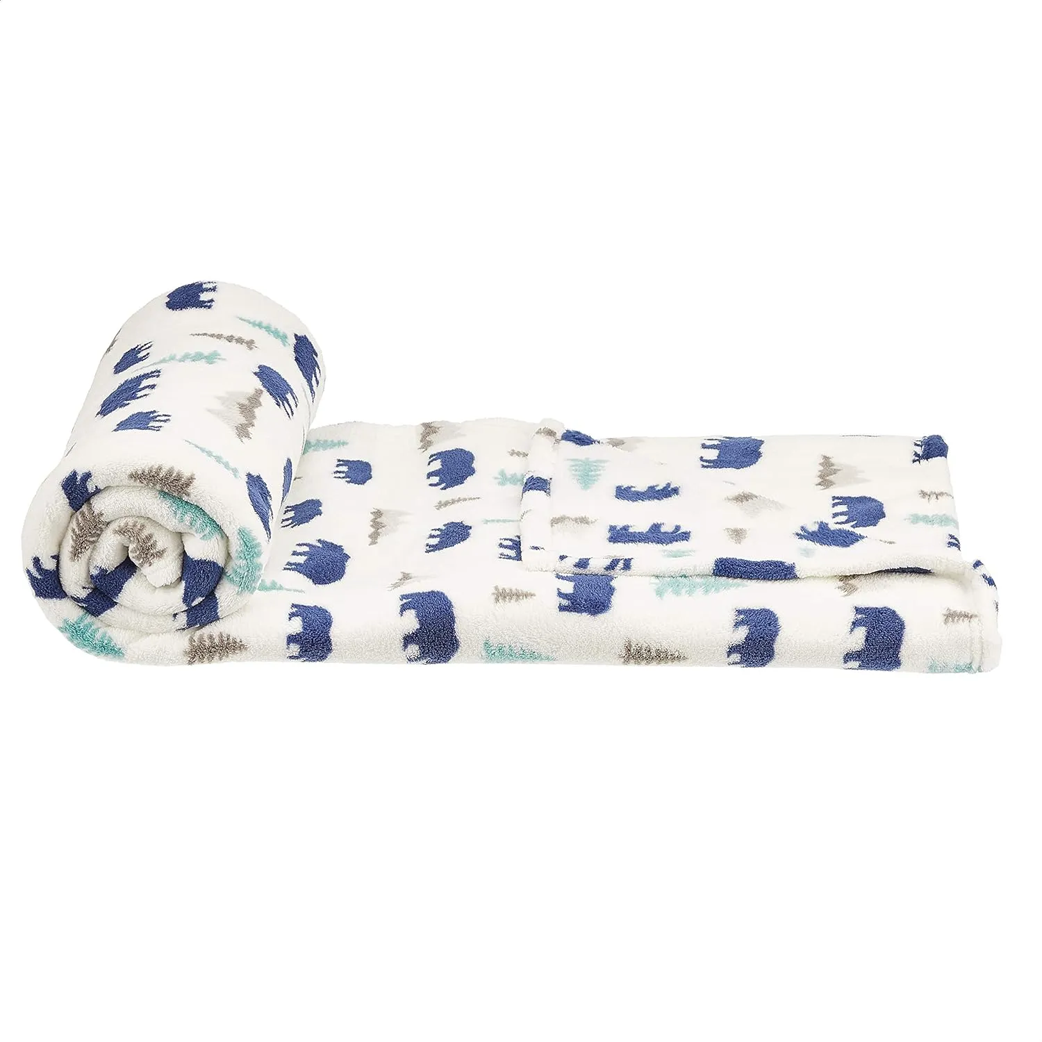 Kids Bear Buddies Patterned Throw Blanket with Stuffed Animal Bear