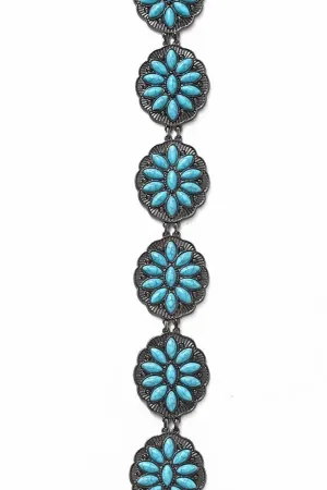 Kids Oval Turquoise Concho Belt