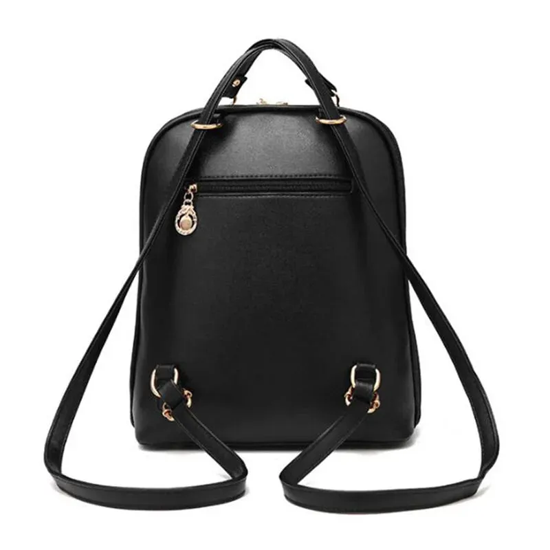 Korean Style Backpack for Women with Cuddly Bear Accessory - 10L Capacity