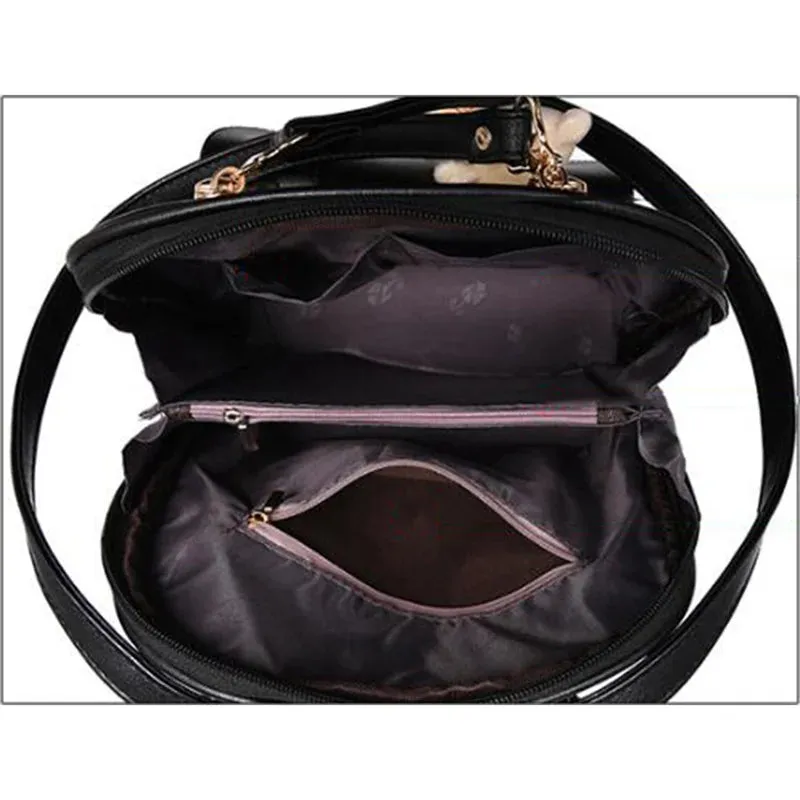 Korean Style Backpack for Women with Cuddly Bear Accessory - 10L Capacity