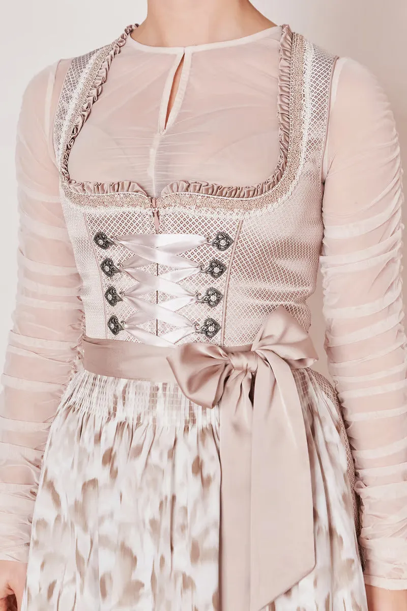 Krueger Mini Dirndl 2pcs. 50cm "Nemi" beige