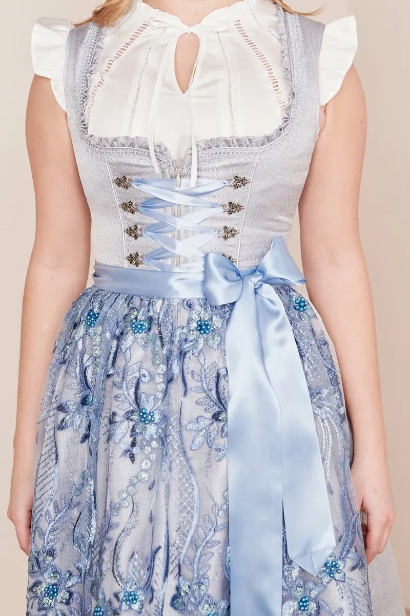 Kruger Midi Dirndl 2pcs. 50cm "karlotta" blue