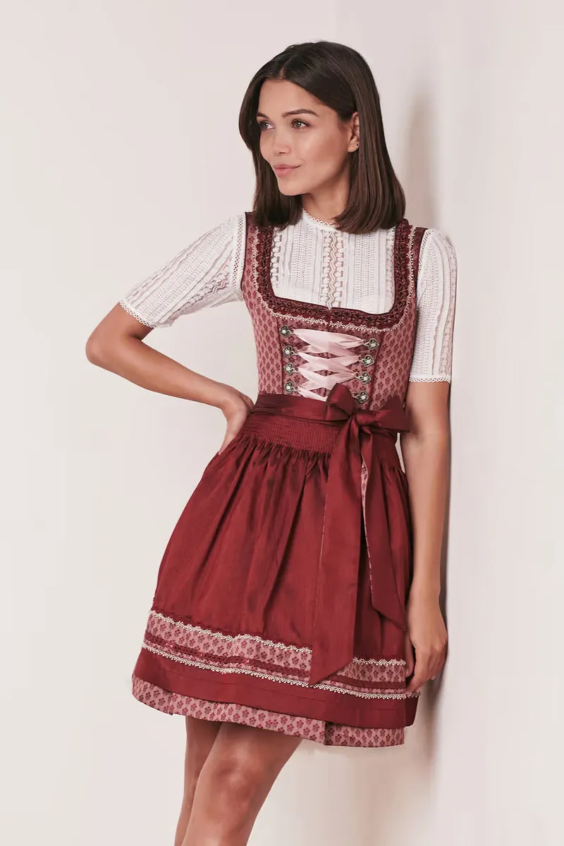 Kruger Mini Dirndl 2pcs. 50cm "Alica" red