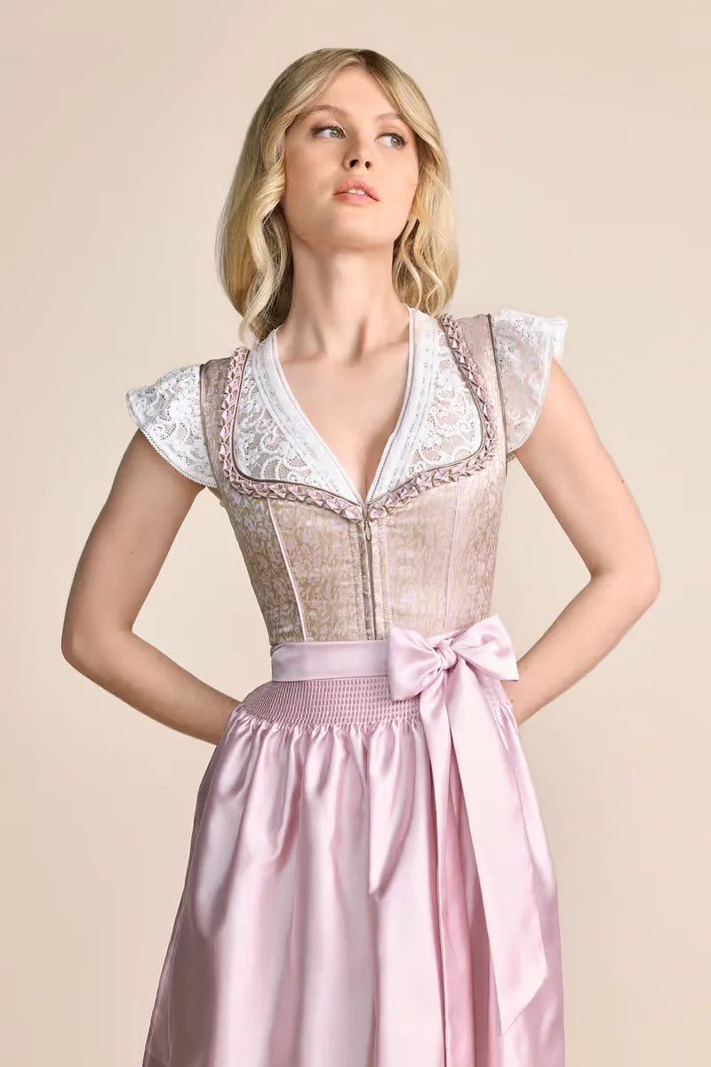 Kruger Mini Dirndl 2pcs. 50cm "Bruni" pink (36,38)