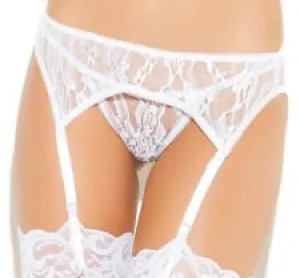 Lace Garter Belt White