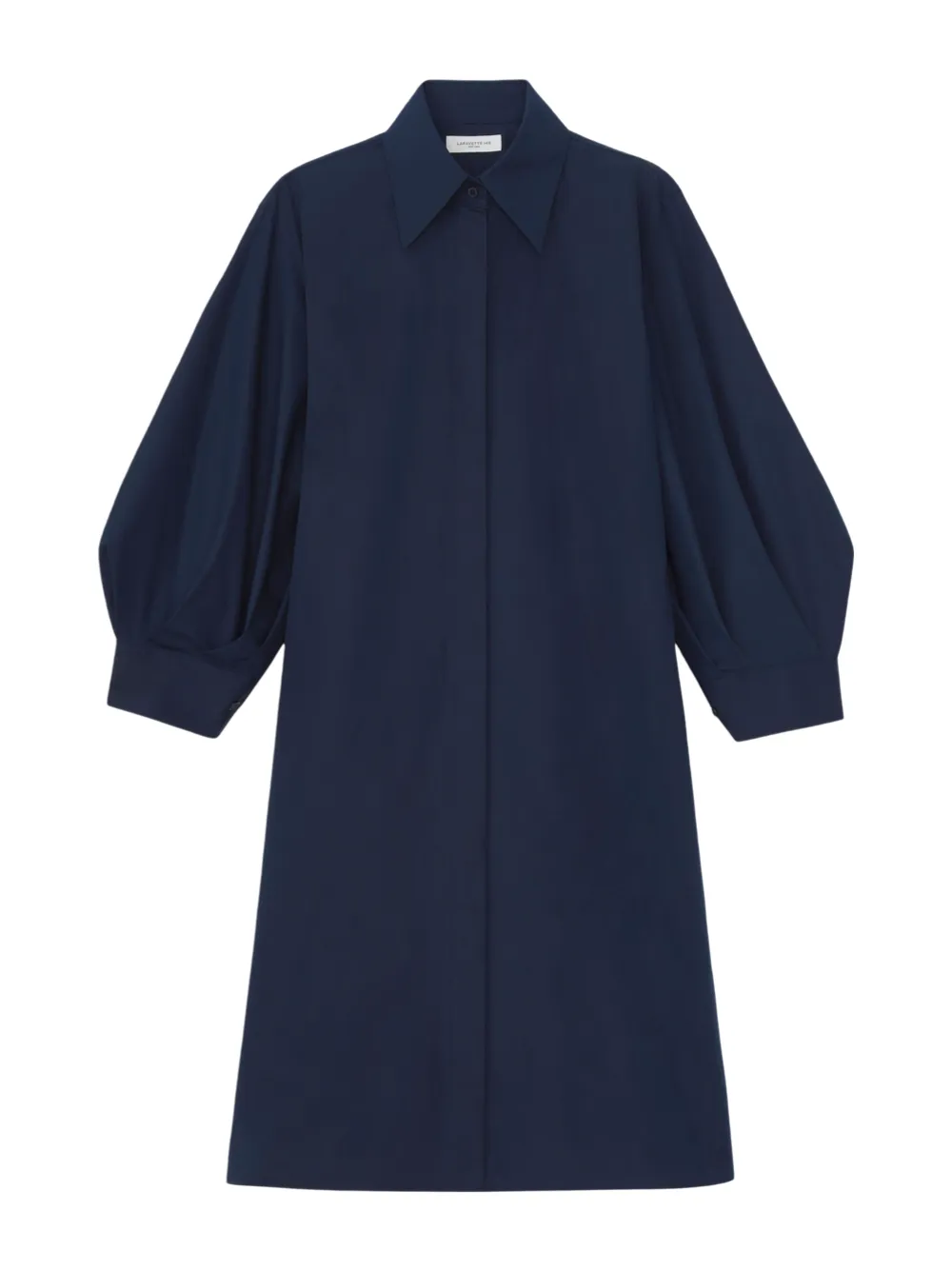 Lafayette 148 Lantern Sleeve Shirtdress in Ink