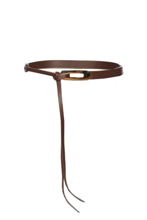 Lainey Chocolate Leather Tie Belt
