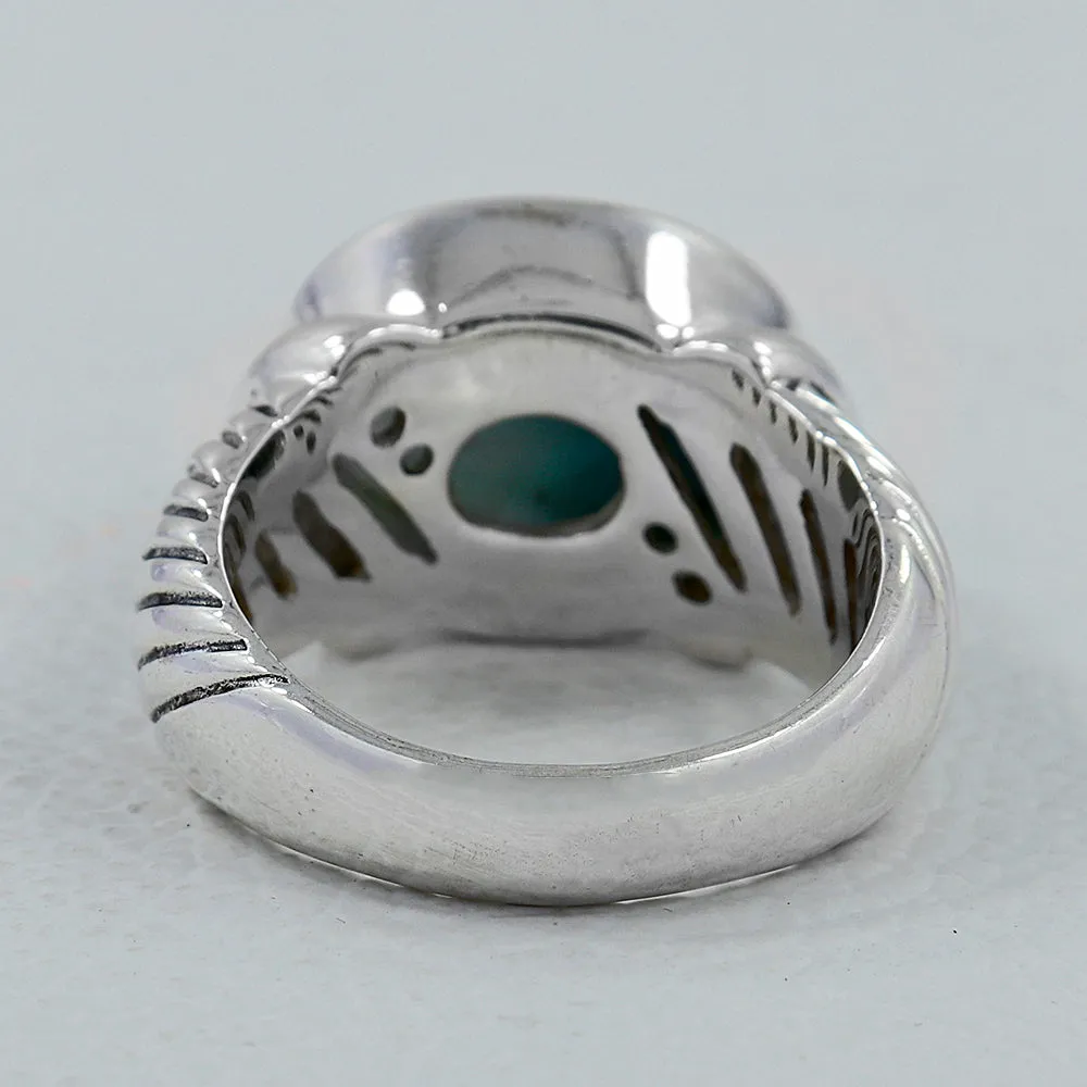 Larimar Gemstone Designer Silver Ring