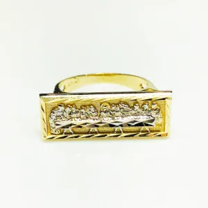 Last Supper Diamond Cut Ring 14K Yellow Gold