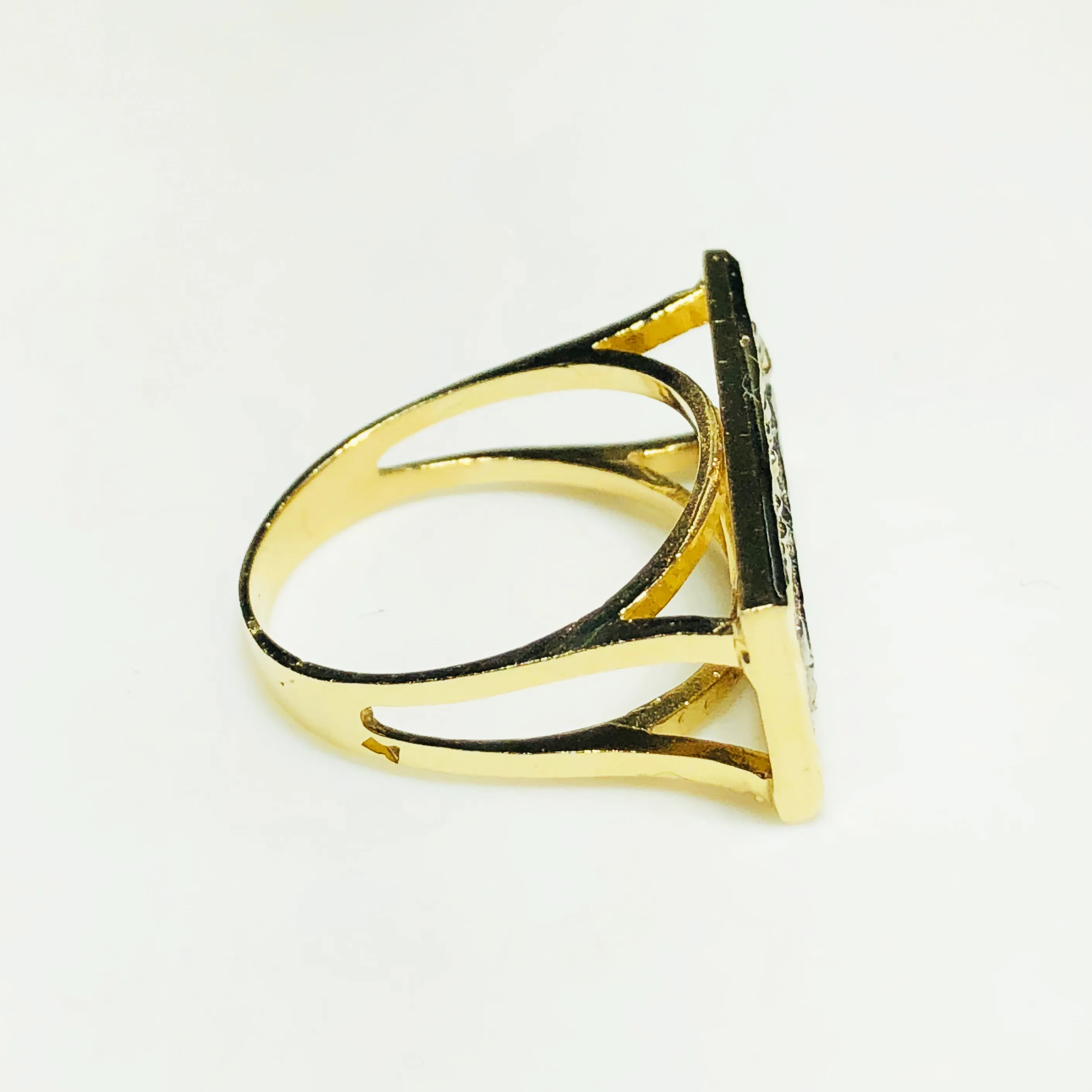 Last Supper Diamond Cut Ring 14K Yellow Gold