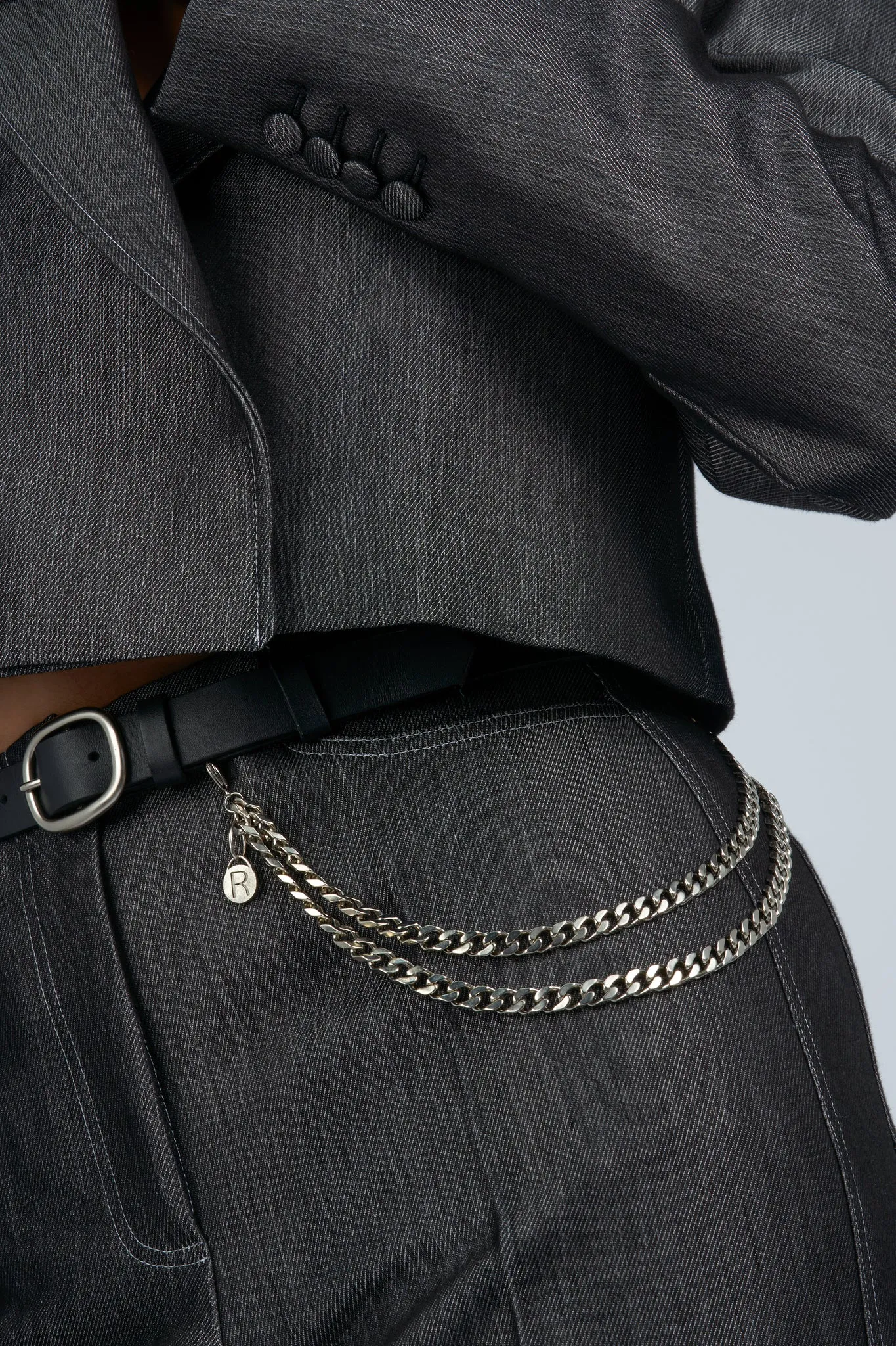 LEATHER CHAIN BELT