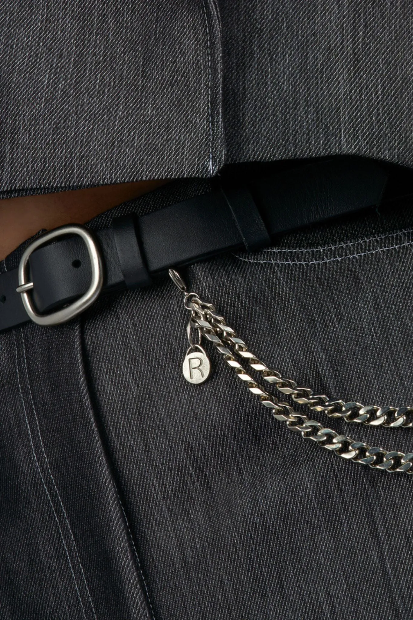 LEATHER CHAIN BELT