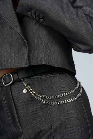 LEATHER CHAIN BELT