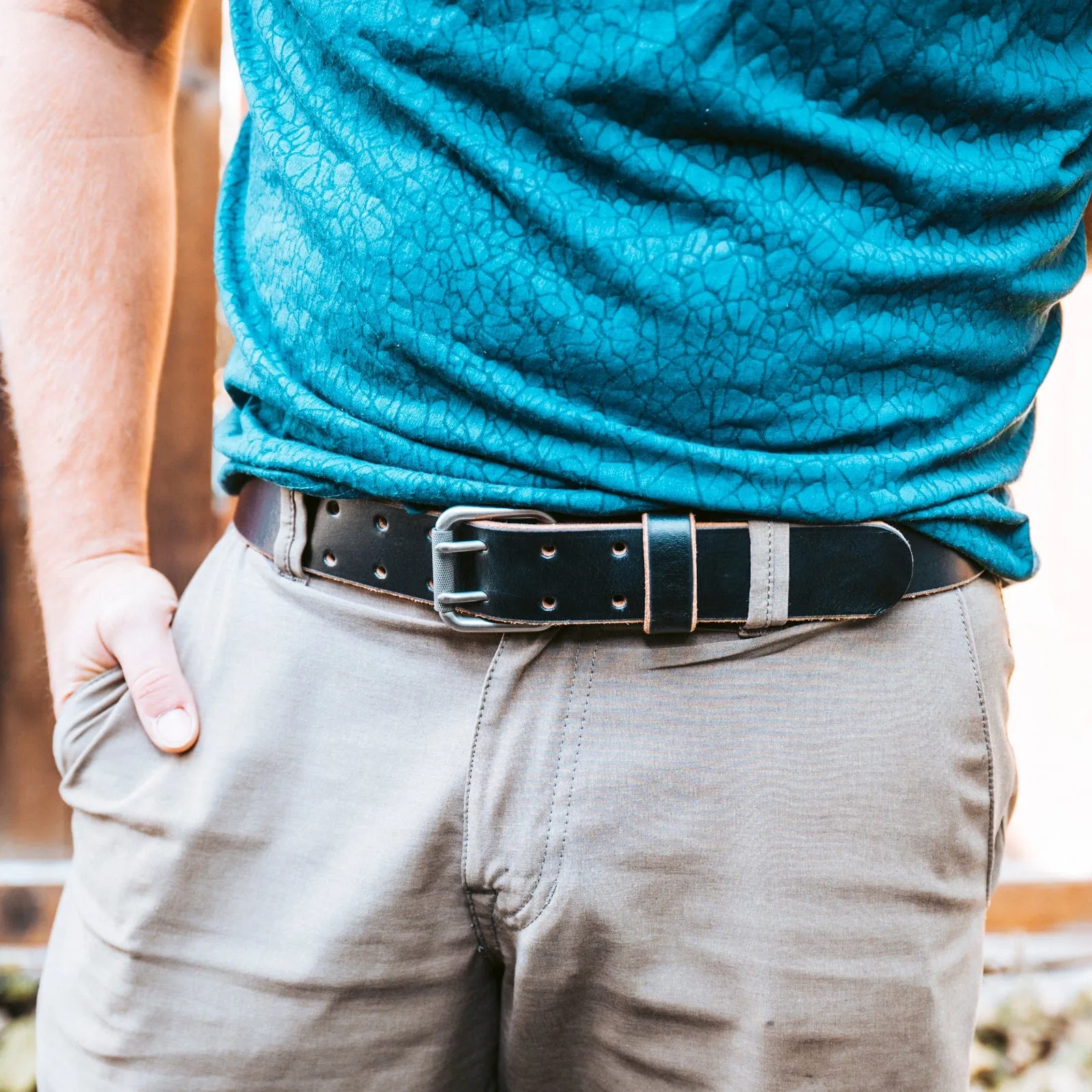 Leather Double Prong Belt - 1.5"