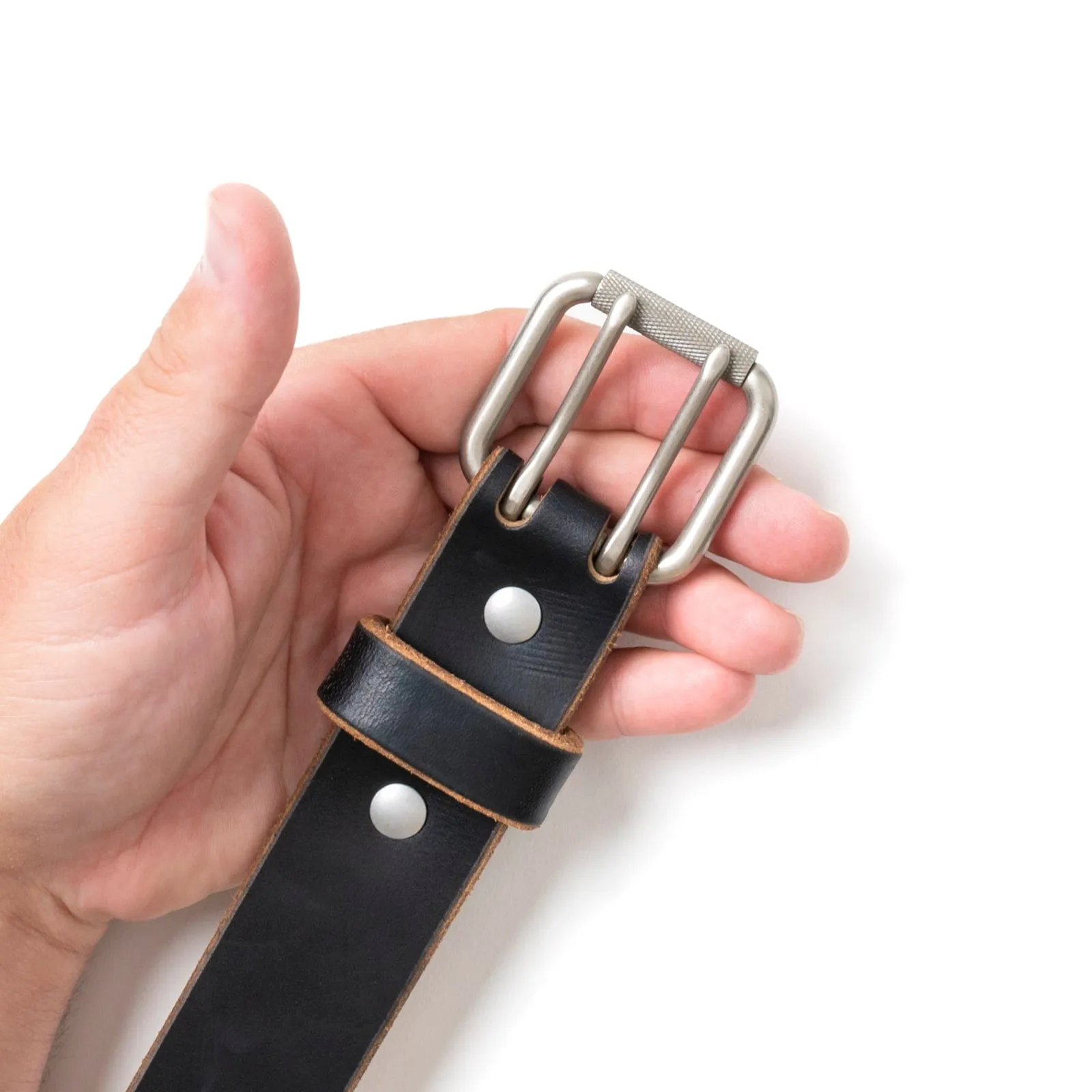 Leather Double Prong Belt - 1.5"