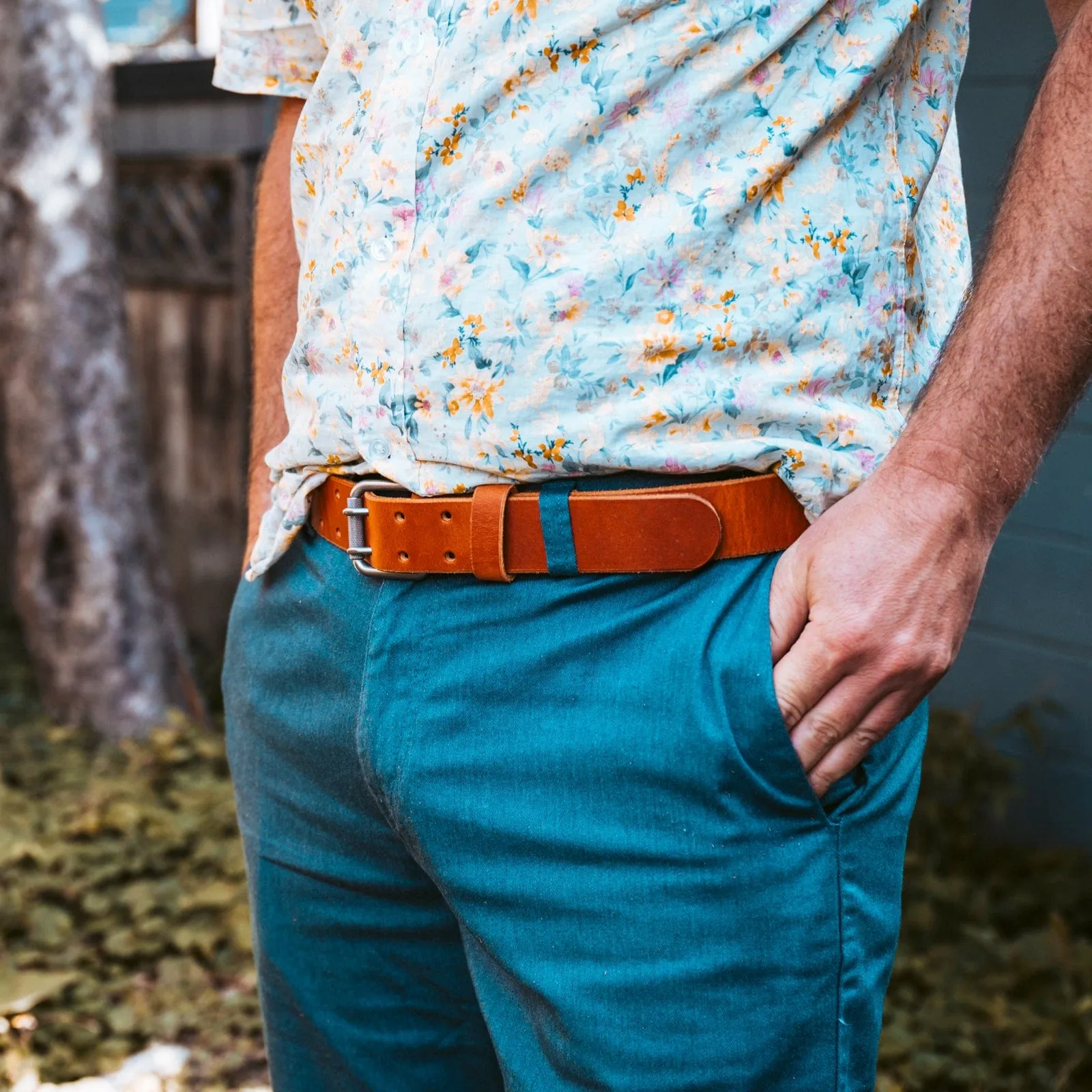 Leather Double Prong Belt - 1.5"